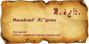 Mauskopf Ágnes névjegykártya